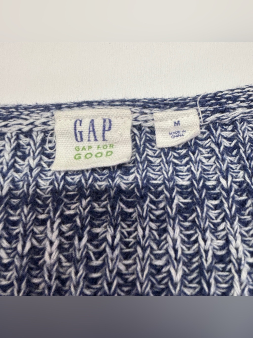 GAP Marled Cotton Knit Sweater Medium Coastal Grandpa Cozy Casual Fall - Picture 2 of 11